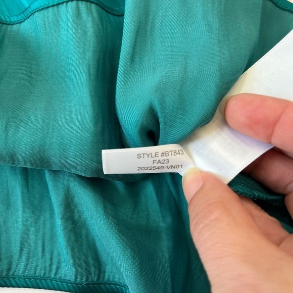 Jcrew Ruffleneck Top Green Long Sleeve Size Large New *See description - Picture 5 of 9